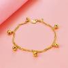 Temu AliExpress com a joia mais vendida banhada a ouro 24k pulseira de cinco sinos pendurados em estoque fornecimento