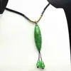 Cadena de Suéter con Cuenta Dzi Verde Jade al por Mayor, Colgante de Collar Tallado Verde Dragón de Hierro, Pulsera Tejida de Jade