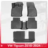 Adecuado para Vw Tiguan 2018-2024 Tapetes de Piso TPE Material 3D para Todo Clima Tapete de Cajuela Tapete de Respaldo