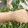 Pulseira de Titânio com Diamantes de Fileira Única Hip-Hop Europeu e Americano Cheia de Diamantes e Zircônias Pulseira Tennis para Homens e Mulheres, Joia de Rua Tendência