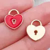 Set Mixto de 50 Accesorios de Joyería con Forma de Corazón Rojos y Rosas para Pulsera, Llavero, Colgante de Collar DIY, Charms de Aleación Esmaltada