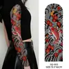 Adesivos de Tatuagem Coloridos Estilo Tradicional à Prova d'Água de Longa Duração para Braço Inteiro para Homens e Mulheres com Designs Como Dragão, Hannya, Koi, Flores e Gueixa