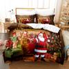 Kit de ropa de cama con impresión digital 3D transfronteriza de tres piezas de Papá Noel navideño, serie 2, para hacer fotografías de comercio exterior
