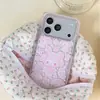 Capa Fofa de Desenho Animado Rosa Melody Maçã para Celular 17Promax Adequada para 16Pro Capa Quadrada Macia 15Promax