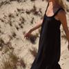 Vestido Sexy de Alça Costas Nuas em Linho e Algodão Vestido com Franjas 26 Estilo Casual de Verão para Férias Vestido Colete de Algodão e Linho