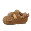 Zapatos de Algodón de Moda Retro para Niñas 2026 Otoño Nuevo Estilo Coreano Velcro Versátil Suela Gruesa Forro de Felpa Cálidos Zapatos de Algodón Modernos