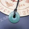 Colgante de Hebilla de Seguridad de Cristal Natural de 25 mm Jade Ágata Donut Trenzado Collar DIY Venta al por Mayor de Joyería Transfronteriza