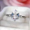 Versão Internacional do Anel Feminino Oval de Moissanita de Dois Quilates Banhado a Ouro 18K Diamante de Alto Carbono Atacado de Fábrica