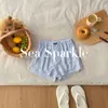 [Colección] Dulces Pantalones Cortos Casuales Elásticos a Rayas y Cuadros Versátiles para Isla, Playa, Resort, Aguas Termales