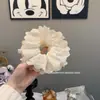 Goma para el pelo fruncida de encaje francés Color albaricoque lechoso Cuerda para el pelo con bordado 3D Estilo nicho de alta gama y suave Goma para el pelo de intestino grueso