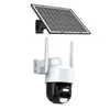 Cámara de Red Transfronteriza Monitor Exterior de Alta Definición Visión Nocturna de 360 Grados Cámara de Vigilancia Solar 4G para Exteriores