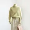 Suéter Minimalista Europeo con Cuello Alto para Mujer, Ropa Interior Cálida Engrosada para Otoño e Invierno, Camiseta Básica de Punto Versátil Estilo Coreano