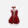 Yi Meng Yao Nueva Colección Navideña Lencería Sexy Ropa Roja Pura Pasión Pijamas de Estilo Contenido para Mujer Set de Uniforme