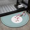 Alfombra absorbente para puerta de baño semicircular al por mayor, felpudo para piso para el hogar, felpudo para puerta de baño, alfombra antideslizante de secado rápido