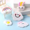 Pegatinas de goma suave con dibujos de nubes blancas y arcoíris para nevera, accesorios para hacer tú mismo, adornos de PVC para zapatos con agujeros para la cabeza.