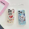 Capa de Celular Magnética Fofa de Desenho Animado Japonês e Coreano 17Promax Xiaoxin Adequada para Iphone16Pro Camada Dupla 18Pro15