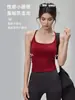 Camisole sexy americana com bojo grosso para mulheres, peça externa de verão, regata sexy sem mangas justa com decote U