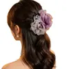 Pinza para el Cabello de Malla Estilo Francés tipo Hada con Rosa para Mujer, Nuevo 2026 Pinza de Garra Grande de Gama Alta Accesorio para el Cabello de Pico de Pato