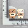 Oso de Dibujos Animados DIY Animal Pequeño Pegamento de Crema Color Café Beige Funda de Teléfono Casera Accesorios de Resina Decoración para Zapatos con Agujeros