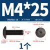 Tornillos de Cabeza Hexagonal Grande de Acero Inoxidable 304 Negros, Tornillos de Cabeza Plana Grande, Pernos de Cabeza Redonda Tipo Champiñón M2-M8