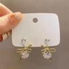 Brincos de Pérola Moda Borla de Alta Qualidade DIY Laço Diamante em Forma de Coração Zircônia Brincos de Flor Gota de Óleo