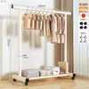 Perchero de pie para dormitorio, uso doméstico, perchero de doble barra engrosada, perchero simple, estante de almacenamiento de ropa