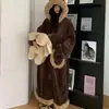 Pijama de mapache de dibujos animados lindo y de alta calidad, bata larga cálida de invierno con capucha, ropa de estar casual para niñas