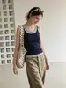 Sexy camisola de estilo americano de dos piezas falsas de alta gama impresionante para mujer, top ajustado sin mangas de verano para llevar solo o debajo