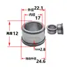 Manga de flange com ombro manga de rolamento de aço manga de eixo manga guia escalonada diâmetro interno 15 17 20 25 30 35 manga de aço em forma de T