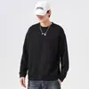 Suéter masculino de manga longa, com caimento solto, moderno, estilo streetwear americano, com gola redonda, apresentando um padrão jacquard tridimensional, perfeito para usar no outono.