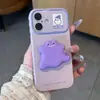 Aplicable para iPhone 18 Morado Monstruo Pequeño Soporte Funda para Teléfono Apple 17 Pro Pegatinas Fantasma Funda Protectora Linda
