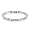 Popular nas redes sociais, pulseira de zircônia 3A mais vendida para mulheres com fogo vibrante e totalmente cravejada, pulseira masculina de imitação de moissanita, joias estilo celebridade