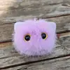 Chaveiro de Carro de Pelo Sintético Pingente Gato Preto Fofo Bolinha de Carvão Preto Pelúcia Boneca Brinquedo Decoração de Mochila