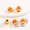Estilo Chino Tradicional Oro Esmalte Aleación Espaciadores con Agujero Pasante Cuentas Sueltas Pulsera DIY Collar Accesorios de Joyería Materiales