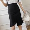 Ropa de otoño para mujer, nueva falda adelgazante de cintura alta elástica OL con abertura para el día a día, falda de un solo paso, falda de cintura alta para las cuatro estaciones
