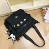 Bolsa Transversal Grande Capacidade Estilo Coreano Masculino Bolsa Tote Fashion para Casal Estilo Japonês Bolsa Mensageiro Harajuku Bolsa de Ombro Casual Esportiva
