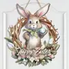 Transfronteiriço 2025 Produto Novo Criativo Flores da Primavera Festa do Coelho Mensagem de Boas-Vindas à Porta Placa de Madeira de Páscoa