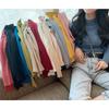 Suéter de punto para mujer, jersey de otoño, estilo coreano, combina con todo, color sólido, cuello alto pequeño, manga larga, camisa básica, corte entallado, elegante.