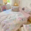 Juego de sábanas de cuatro piezas con forro polar y grosor extra, hecho de terciopelo de leche suave y cómodo, adecuado para dormitorios universitarios y habitaciones, un juego de ropa de cama de invierno de tres piezas