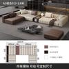Sofá de Teclas de Piano Minimalista Italiano de Cuero para Sala de Estar Combinación de Lujo Ligero de Alta Gama Fábrica de Muebles de Foshan Sofá de Piel de Vacuno de Capa Superior