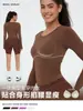 Roupas de Yoga de Novo Estilo para Mulheres, Cintura Franzida, Tops Fitness Justos, Bojos Fixos no Peito, Treino de Corrida com Mangas Longas, Secagem Rápida
