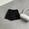 Saia de Bolinhas Estilo College Doce e Picante para Mulheres, Nova Primavera e Outono, Cintura Alta, Slim Fit, Valoriza a Silhueta, Corte A, Justa no Quadril, Mini Saia