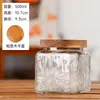 Wg6Q Hogar Grande Retro Flor Haitang Relieve Tarro de Dulces Tarro de Almacenamiento Almacenamiento de Té Granos Vidrio
