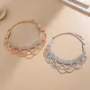 Collar de borlas de encaje multicapa con incrustaciones de diamantes transfronterizo europeo y americano, cadena para la clavícula de estilo de lujo ligero francés, joyería de diseño nicho para mujer