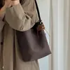 Bolso Cubo Vintage de Gran Capacidad para Mujer 2026 Invierno Nuevo Tendencia Nicho Casual Bolso de Hombro Textura Tejida Bolso Tote