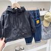Roupa Infantil Jaqueta de Primavera para Meninos 2026 Nova Jaqueta de Primavera e Outono para Meninos Mais Velhos Cor Sólida Tendência Roupa Exterior