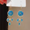 Pendientes de Borla de Cristal de Resina Incrustados de Diamantes con Forma de Rombo Lujo Accesible Ganchos de Oreja de Gama Alta Moda Personalizable Pendientes Versátiles para Mujer