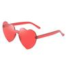 Óculos de sol femininos sem armação Jelly Peach Heart One Piece Marine Óculos de sol Love Óculos de sol fofos e engraçados por atacado