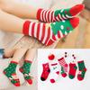 Meias de Natal Infantis Transfronteiriças para Meninas e Meninos no Outono e Inverno, Tamanhos Pequeno, Médio e Grande, Meias de Natal Vermelhas Festivas com Desenhos, Meias Curtas para Bebês