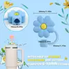 Taza de Agua Tapa para Popote a Prueba de Polvo Cubierta de Popote Flor de Crisantemo Pequeña Tapón de Flor de Goma Suave PVC Diámetro Grande 10mm
